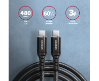 AXAGON BUCM-CM20AB Kabel USB-C - USB-C 2.0, 2m, PD 60W, 3A, ALU, oplot Czarny - 1353468 - zdjęcie 3